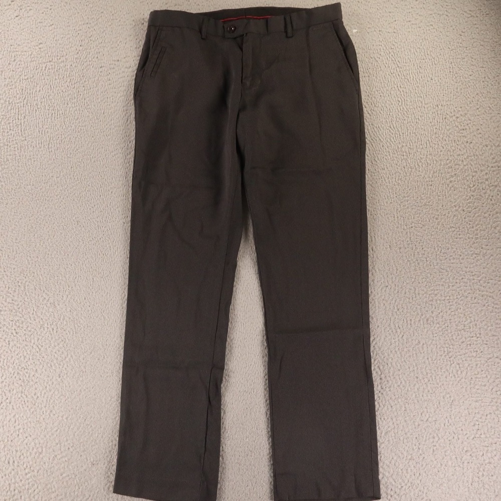 Alberto Cardinali Pants Mens 33x30 Gray Fine vertical stripes dress pants Slacks